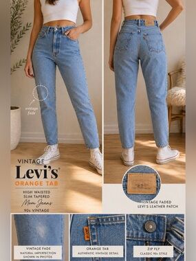 Vintage Levi’s Orange Tab Mom Jeans High Rise Tapered 26 x 32